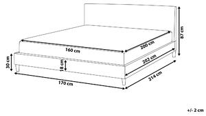 Panelová posteľ EU king size 160x200 cm s roštom hnedá imitácia kože súčasný dizajn