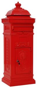 Hliníková poštová schránka vo vintage štýle odolná voči hrdzi červená