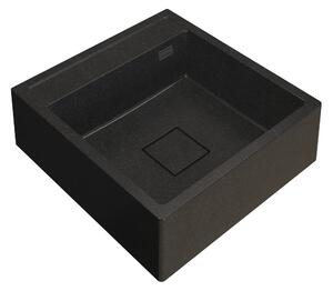 Gamma Farmerski, 1-komorový granitový drez 600x630x210 mm, čierna škvrnitá, GMA-ZLE000209