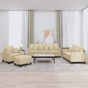 Maison Exclusive – 4-dielna sedacia súprava s vankúšmi, krémová látka