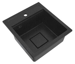 Gamma Quadro 4550, 1-komorový granitový drez 450x495x220 mm, čierna škvrnitá, GMA-ZLE000218