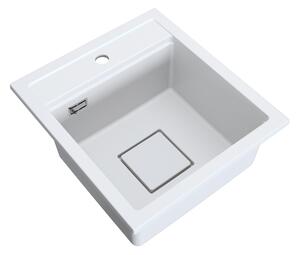Gamma Quadro 4550, 1-komorový granitový drez 450x495x220 mm, biela, GMA-ZLE000220