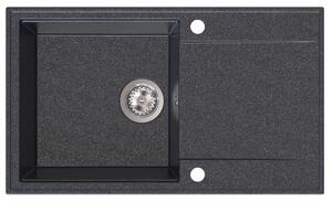 Sink Quality Sink55, kuchynský granitový drez 780x460x215 mm, čierna škvrnitá, SKQ-SINK.B.1KDOL