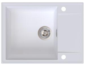 Sink Quality Sink55, kuchynský granitový drez 620x460x215 mm, biela, SKQ-SINK.W.1KKO