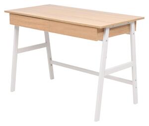 Písací stôl 110x55x75 cm dubovo-biela farba