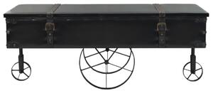 Konferenčný stolík s kolieskami čierny 110x52x43 cm komp. drevo