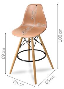 Dekorstudio Dizajnová barová stolička ENZO svetlo hnedá