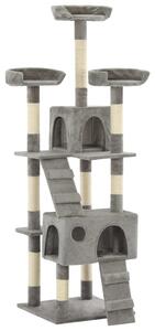 Škrabadlo pre mačky so sisalovými stĺpikmi, 170 cm sivé