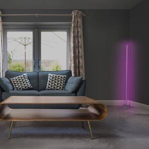 OSRAM SMART+ WiFi stojacia lampa CORNER MAGIC strieborné 140 cm RGB, Chrómová / strieborná, Obývacia izba / jedáleň, Hliník, Moderný