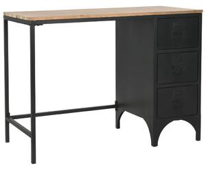 Stôl s podstavcom, masívne jedľové drevo a oceľ, 100x50x76 cm