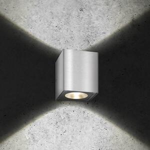 LED vonkajšie nástenné svietidlo 5026, nerezová oceľ, 11 cm, IP54, hore/dole, Hliník / sivá / zinok, Nehrdzavejúca oceľ, Moderný, Nástenné svietidlo