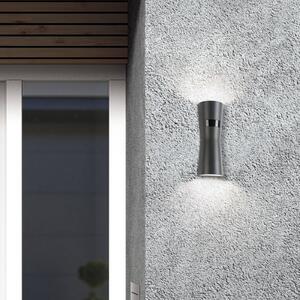 LED senzorové vonkajšie nástenné svietidlo 5135, grafitová, kovová, 26 cm, IP65, Čierna, Hliník, Moderný, Nástenné svietidlo