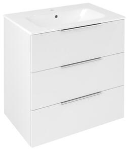 Sapho Sapho, CIRASA umývadlová skrinka 69,8x75x46cm, 3x zásuvka, biela lesk, CR731-3030