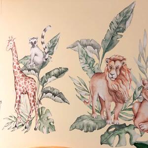 INSPIO-textilná prelepiteľná nálepka - Textilná nálepka na stenu - SAFARI zvieratká z divočiny