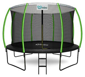 INLEA ULTIMATE Jump Trampolína 366 cm s vnútornou ochrannou sieťou - čierna/svetlozelená