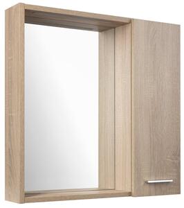 Aqualine Aqualine, ZOJA/KERAMIA FRESH STRIP galérka s LED osvetlením, 60x60x14cm, pravá, dub platin, 45028S