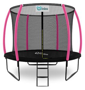 INLEA ULTIMATE Jump trampolína s vnútornou ochrannou sieťou 305 cm - čierna/ružová