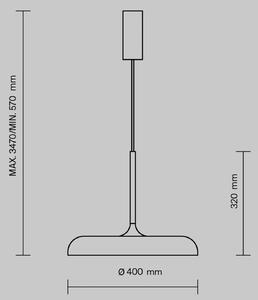 Maytoni LED závesné svietidlo Gerhard, Ø 40 cm, sivá, kov, Hliník / sivá / zinok, Obývacia izba / jedáleň, kov, Moderný, Závesné svietidlo