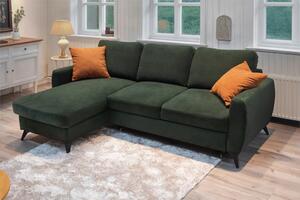 ROZKLADACIA ROHOVÁ SEDAČKA, kov, textil, kompozitné drevo, tmavozelená Livetastic - Online Only obývacie izby, Online Only