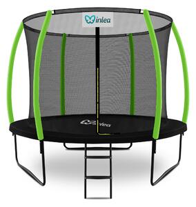 INLEA ULTIMATE Jump trampolína s vnútornou ochrannou sieťou 305 cm - čierna/svetlozelená