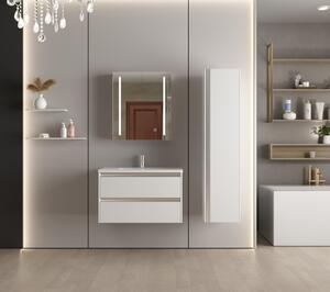 Erga Hana, zrkadlová galérka s LED osvetlením 60x70cm s integrovanou zásuvkou, biela, ERG-V05-HANA-6070-WH