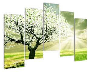 Jarný strom - moderný obraz (Obraz 125x90cm)