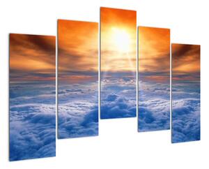 Moderný obraz - slnko nad oblaky (Obraz 125x90cm)