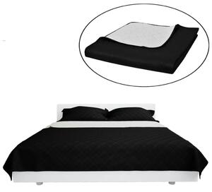 Čierno biela obojstranná prešívaná prikrývka na posteľ 220 x 240 cm
