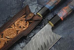 KnifeBoss kuchařský damaškový nůž Chef / Kiritsuke 8" (200 mm) Chameleon