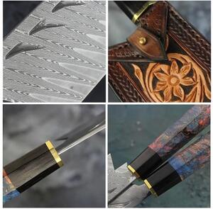 KnifeBoss kuchařský damaškový nůž Chef / Kiritsuke 8" (200 mm) Chameleon