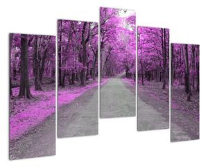 Moderný obraz - fialový les (Obraz 125x90cm)