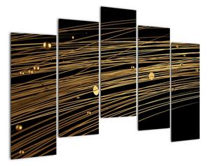 Abstraktný obraz zlatých vlákien (Obraz 125x90cm)