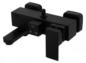 Erga Cube, sprchová batéria s vaňovým výtokom a horným pripojením sprchového stĺpu, 150 mm, čierna matná, ERG-YKA-BW.CB-BLK