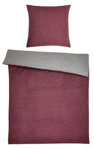 Castell Flanelová posteľná bielizeň, bordová, 140 x 200 cm, 70 x 90 cm (140 x 200 cm, 70 x 90 cm ) (100243764)