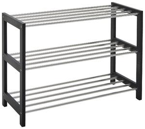 REGÁL NA TOPÁNKY, čierna, strieborná, 77.8/55.8/34.4 cm Carryhome - Online Only drobný nábytok, Online Only