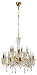 Zlatý krištáľový luster Maria Teresa pre žiarovku 15x E14 – LED lustre a svietidlá > Kolekcie svietidiel > Kolekcia svietidiel MARIA