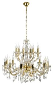 Zlatý krištáľový luster Maria Teresa pre žiarovku 18x E14 – LED lustre a svietidlá > Kolekcie svietidiel > Kolekcia svietidiel MARIA