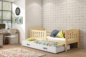 Interbeds Jednolôžková posteľ Kubus3 Prírodná pre teenagerov 160x80 s matracom, rozkladacia - biela