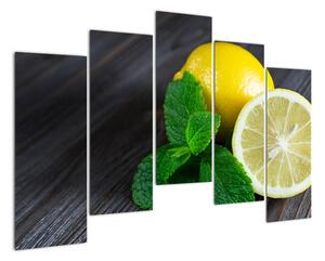 Obraz citrónu na stole (Obraz 125x90cm)
