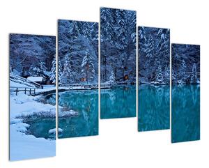 Obraz zimného jazera (Obraz 125x90cm)