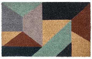 Rohožka viacfarebná kokosové vlákno 45 x 75 cm protišmyková spodná strana rohož s geometrickým vzorom moderná