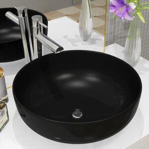 Umývadlo keramické okrúhle čierne 41,5x13,5 cm