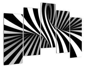 Čiernobiely abstraktný obraz (Obraz 125x90cm)