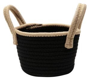Čierny pletený košík zo špagátu 12 cm