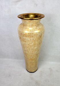 Váza DIVA zlatá, 80 cm, keramika, ručná práca (podlahová váza zlatá)