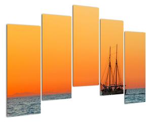 Plachetnica na mori - moderný obraz (Obraz 125x90cm)