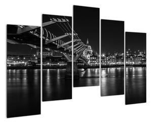 Čiernobiely obraz mosta (Obraz 125x90cm)