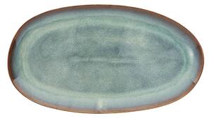 Oválný kameninový tanier Green Reactive Glaze 36 cm