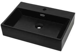 Umývadlo s otvorom na batériu keramické čierne 76x42,5x14,5 cm