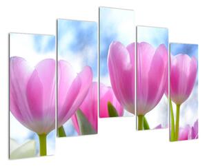 Obraz ružových tulipánov (Obraz 125x90cm)